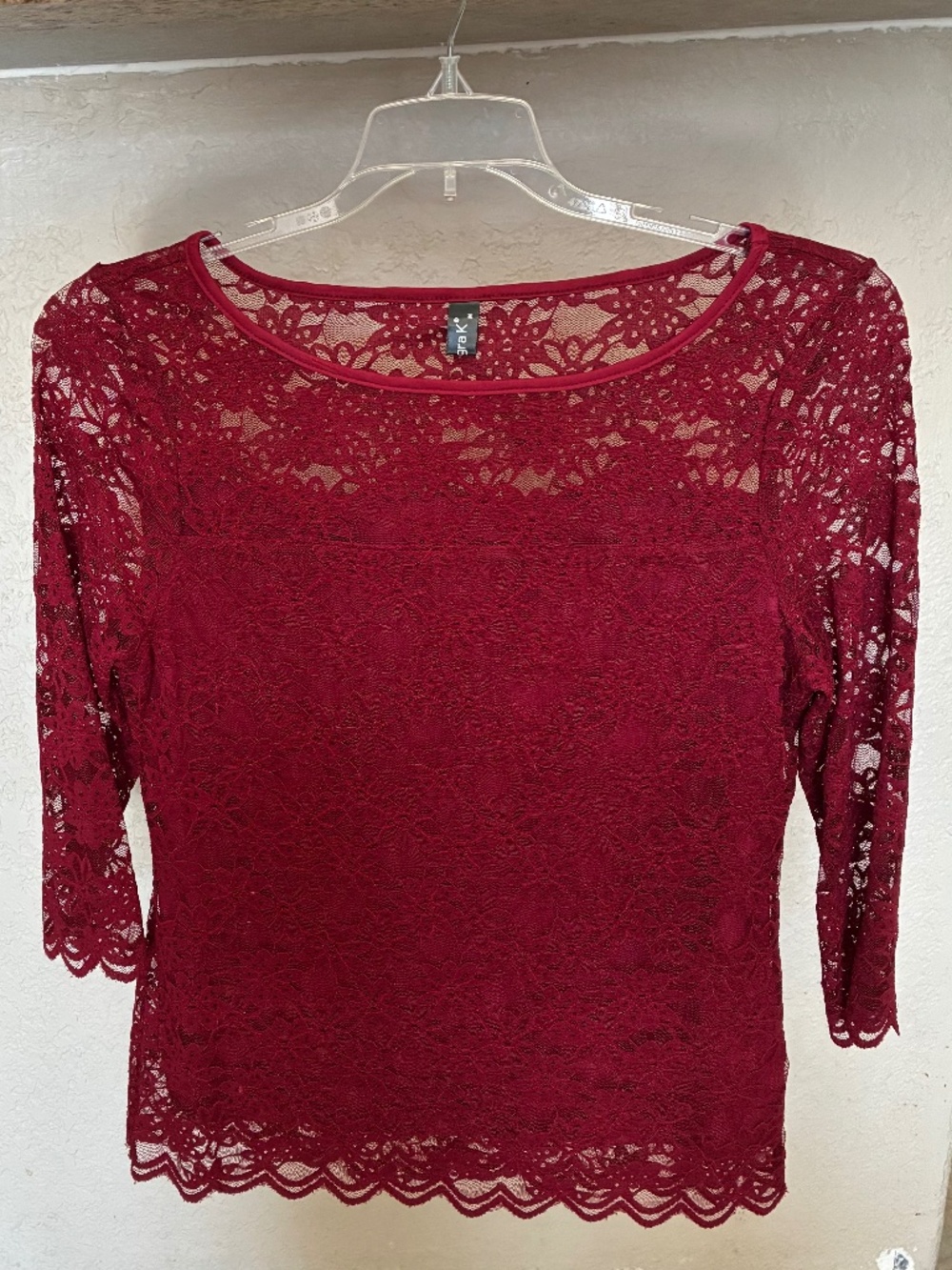 Lace Blouse Maroon ColorDressy Size M